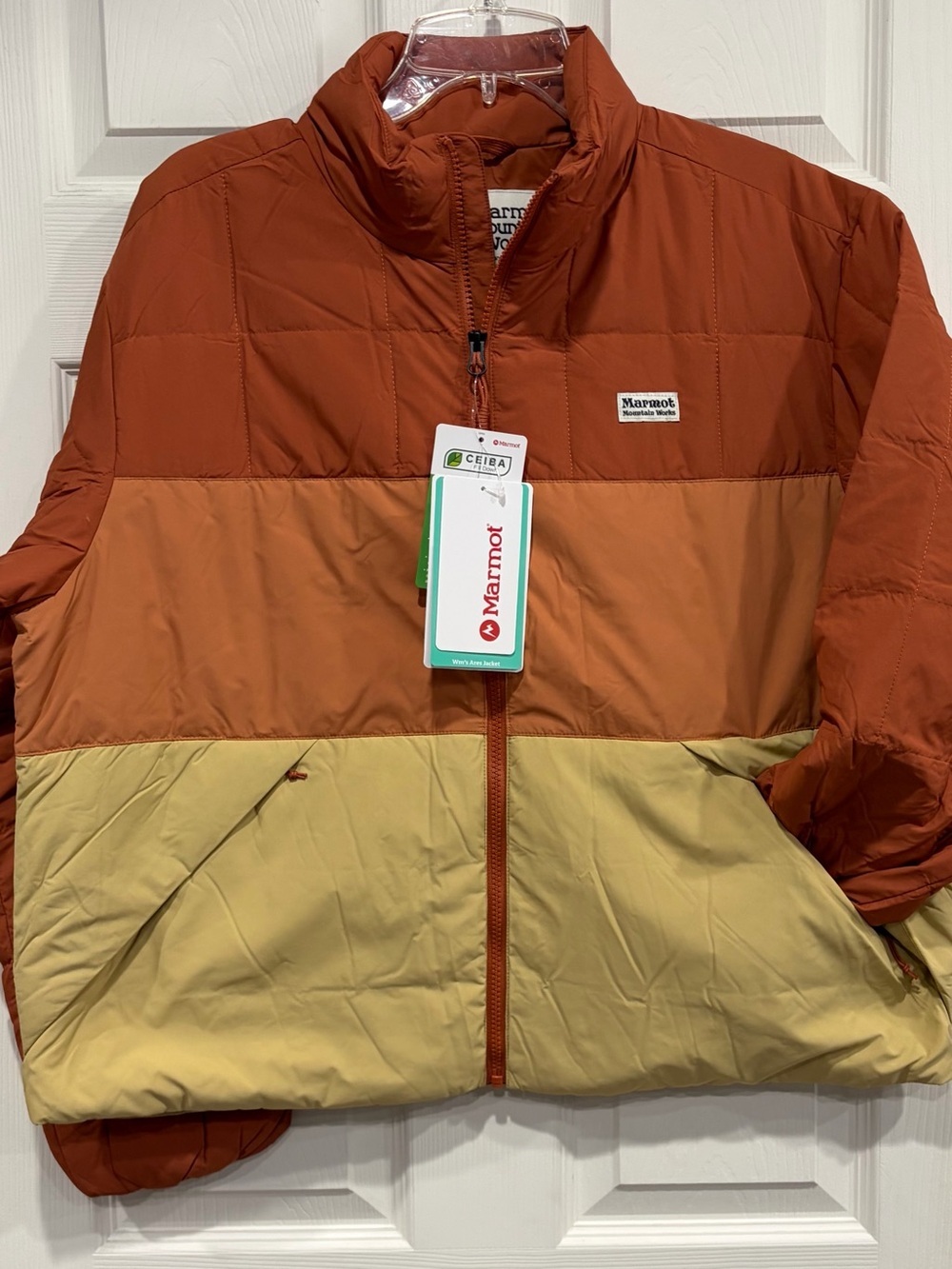 Marmot Women's Large Ares Down Jacket 700 Fill Power Auburn Brown NWT Insulated